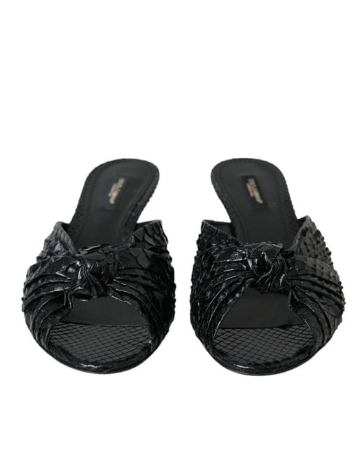 Dolce & Gabbana Black Heeled Mules
