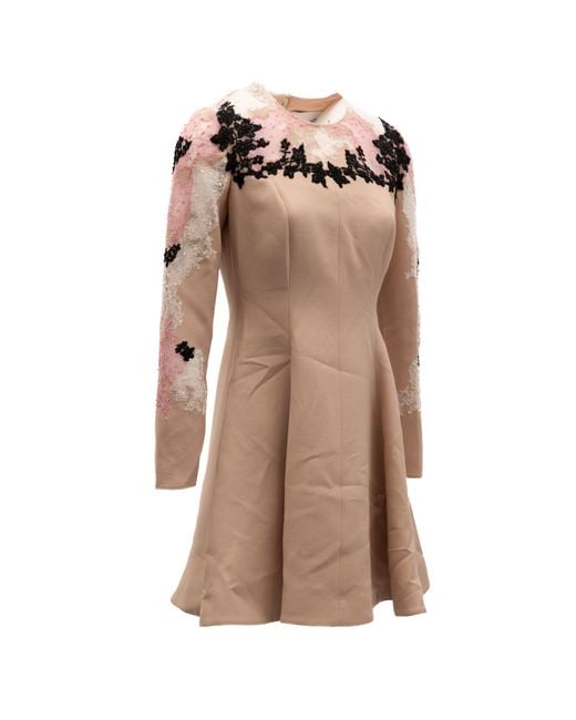 Valentino Garavani Natural Lace Cocktail Dress