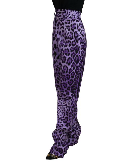 Dolce & Gabbana Blue Elegant High Waist Straight Pant