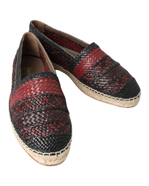 Dolce & Gabbana Black Elegant Woven Leather Espadrilles for men