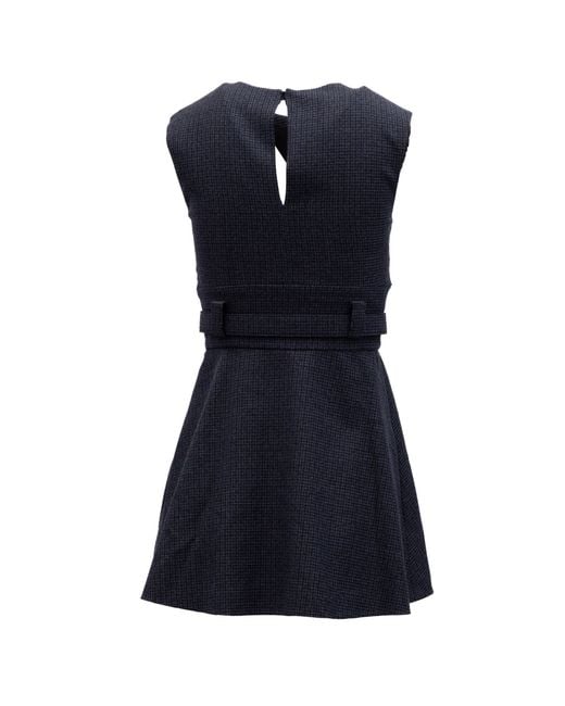 Valentino Garavani Blue Check Sleeveless Mini Dress
