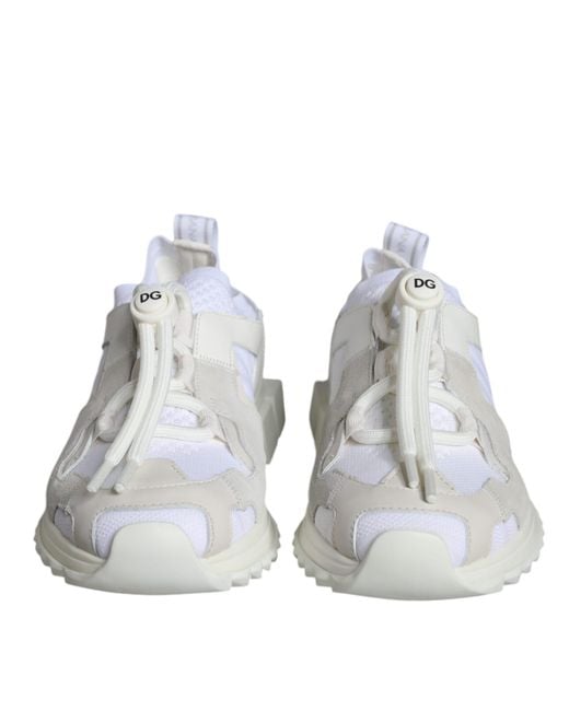 Dolce & Gabbana White Mesh Sorrento Trekking Sneakers Shoes