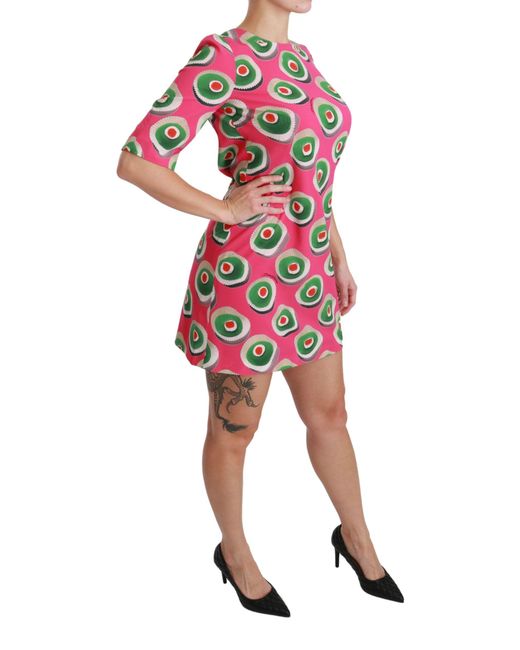 Dolce & Gabbana Red Silk Cup Cake Shift Stretch Dress