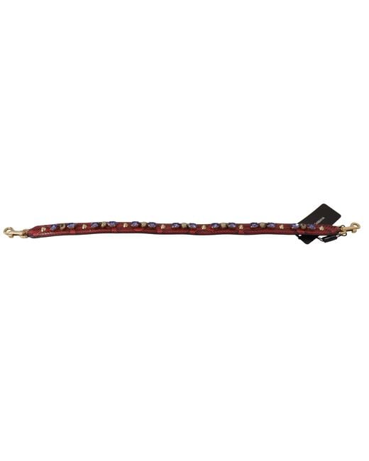 Dolce & Gabbana Blue Exotic Leather Crystals Bag Shoulder Strap