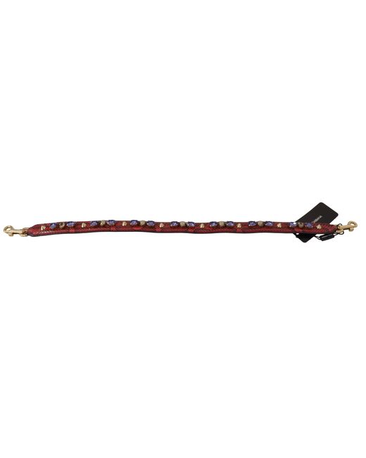 Dolce & Gabbana Blue Exotic Leather Crystals Bag Shoulder Strap