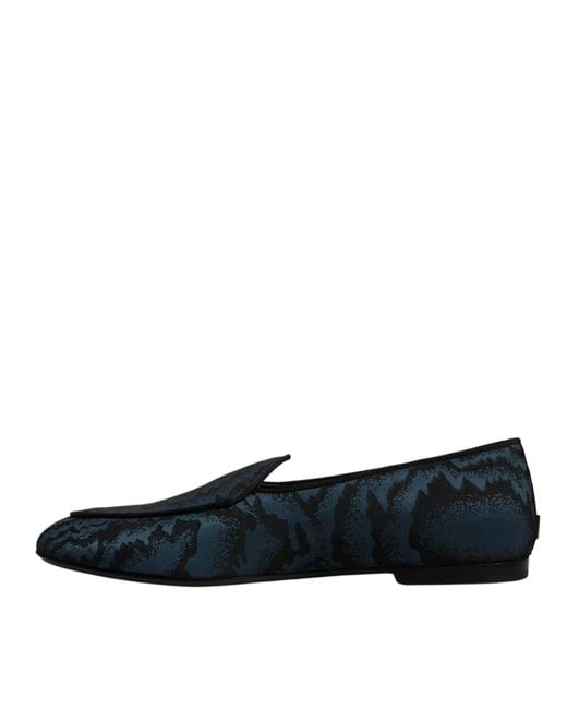 Dolce & Gabbana Black Flats Loafers Dress Shoes for men