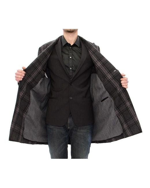 Dolce & Gabbana Black Double Breasted Coat Jacket for men