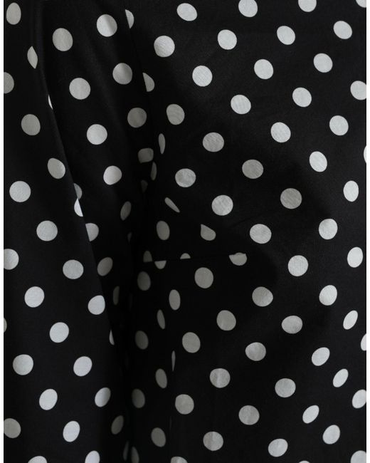 Dolce & Gabbana Black Polka Dot Nylon Shift Mini Dress