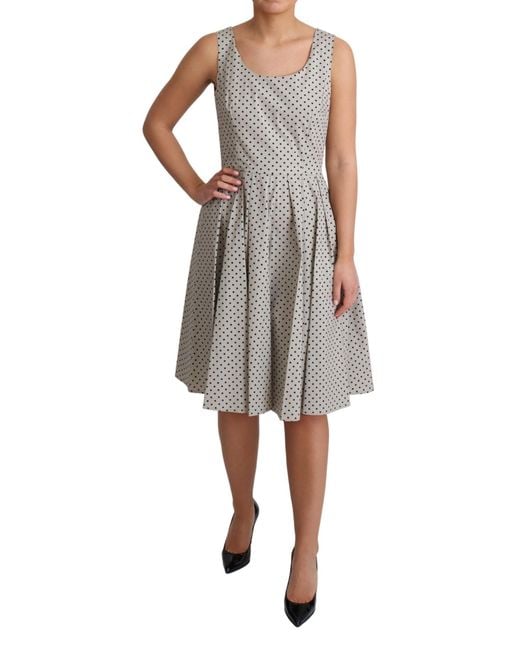 Dolce & Gabbana Black Polka Dotted Cotton A-Line Dress