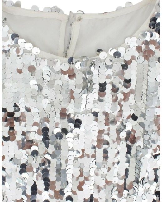 Dolce & Gabbana Metallic Sequined Party Evening Blouse With Back Button