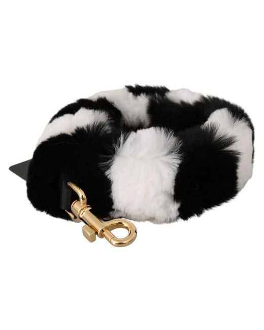 Dolce & Gabbana Black Lapin Fur Accessory Shoulder Strap