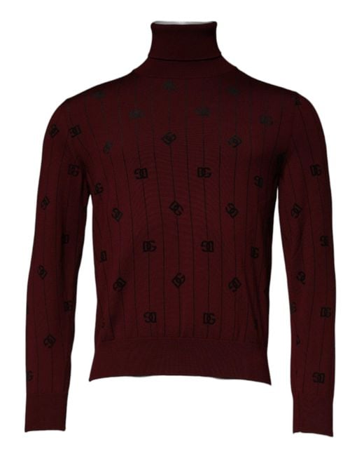 Dolce & Gabbana Red Turtlenecks for men
