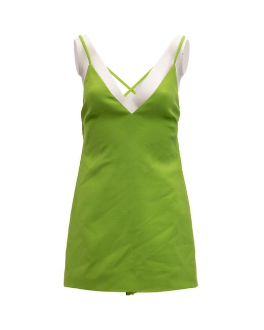 Valentino Garavani Green Neon Open Back Dress