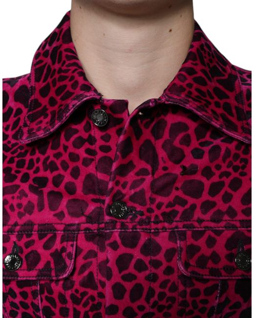Dolce & Gabbana Leopard Button Down Collared Jacket for men