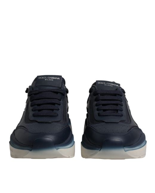 Dolce & Gabbana Blue Portofino Lowtop Leather Sneakers for men
