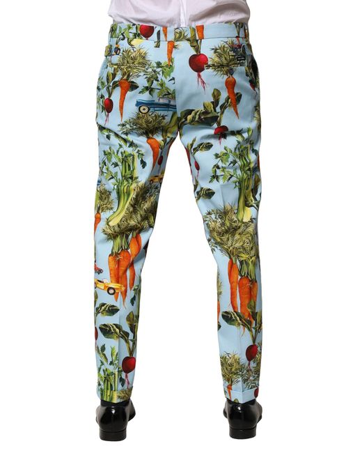 Dolce & Gabbana Green Cotton Tapered Pants for men