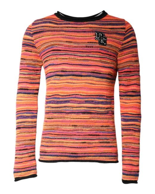 Dolce & Gabbana Red Wool Dglogo Knit Pullover Sweater for men