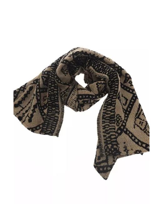 Alpha Studio Black Wool Scarf