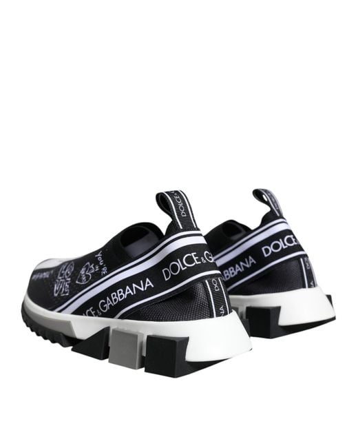 Dolce & Gabbana Multicolor Black White Sorrento Low Top Sneakers Shoes