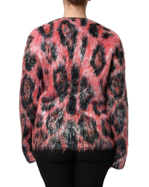 Dolce & Gabbana Red Mohair Wool Button Down Cardigan Sweater