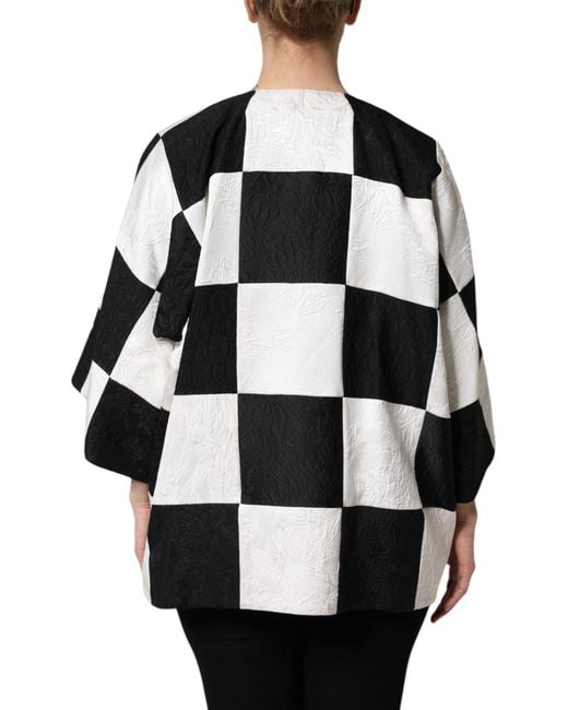 Dolce & Gabbana Black Patchwork Jacquard Blazer Jacket