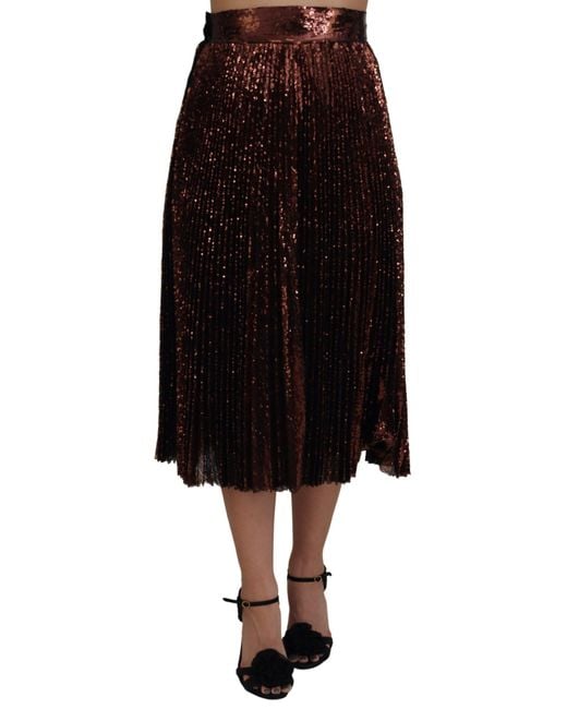 Dolce & Gabbana Black Sequined High Waist A-Line Maxi Skirt