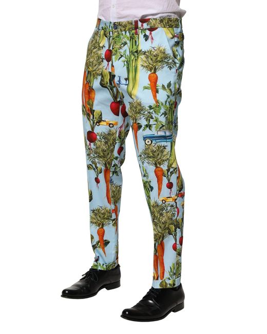 Dolce & Gabbana Green Cotton Tapered Pants for men
