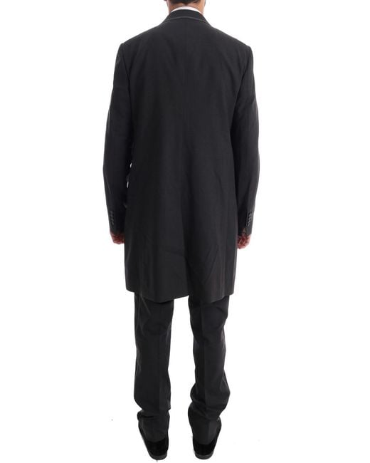 Dolce & Gabbana Black Wool Stretch 3 Piece Two Button Suit for men