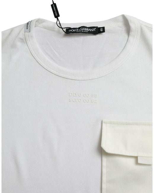 Dolce & Gabbana Gray Cotton Pocket Short Sleeves T-Shirt for men