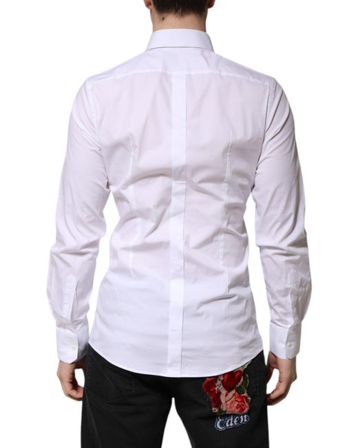 Dolce & Gabbana White Cotton Long Sleeves Formal Shirt for men