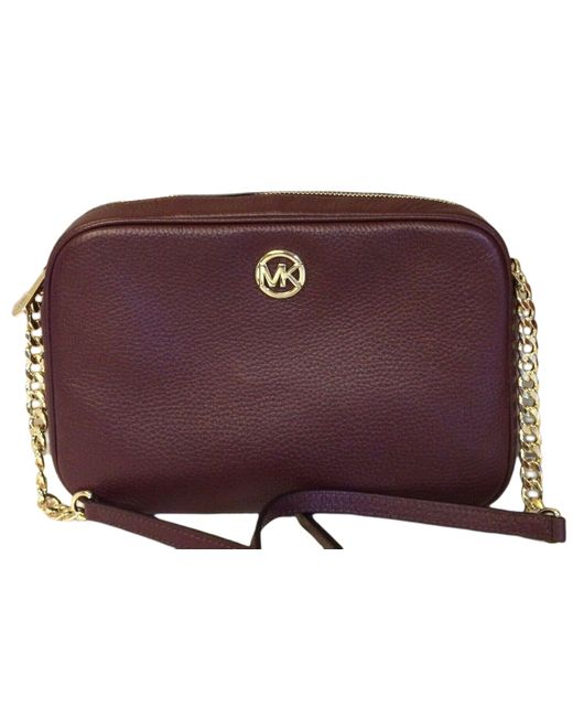 Michael Kors Fulton Large Merlot Leather Ew Crossbody Bag | Lyst