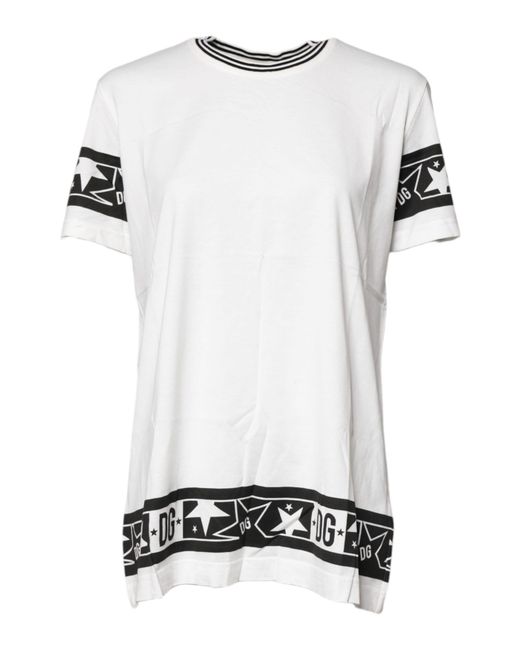 Dolce & Gabbana White #Dgmillennials Cotton Crewneck T-Shirt