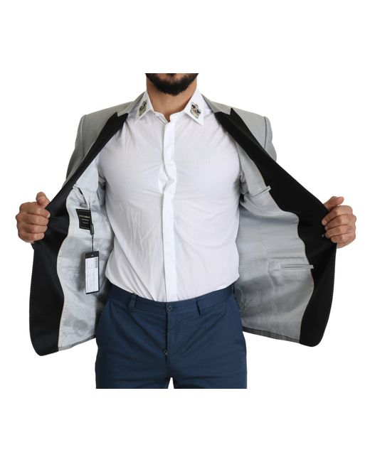 Dolce & Gabbana Gray Light Single Breasted Sartoria Blazer for men