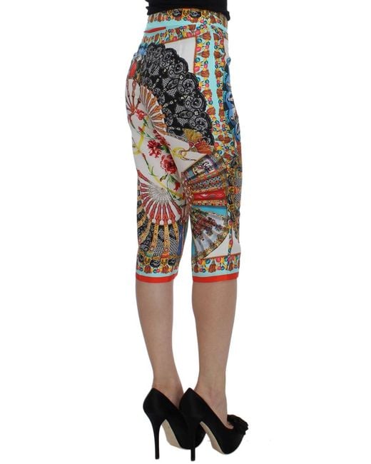 Dolce & Gabbana Black Majolica Sicily Silk Pants