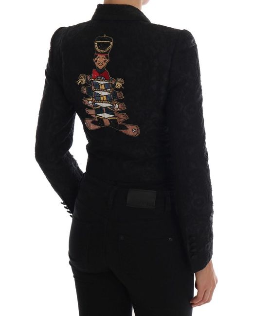 Dolce & Gabbana Black Dolce Gabbana Brocade Blazer Jacket