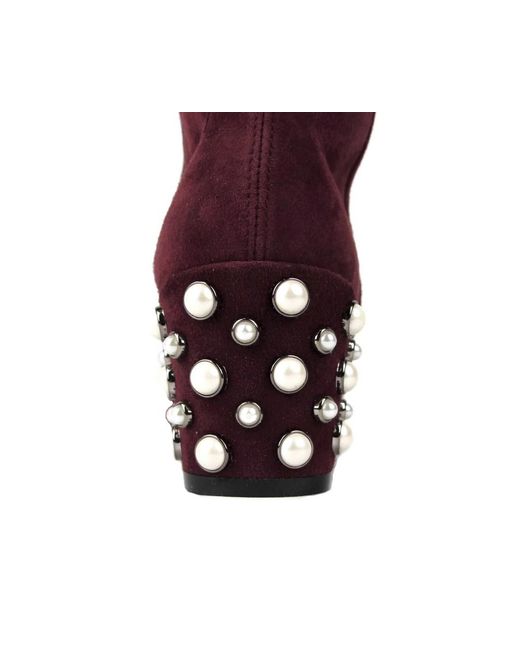 Stuart Weitzman Red Suede Knee High Boot