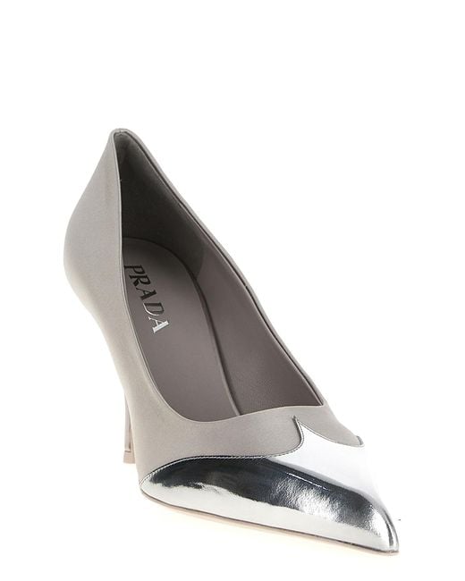 Prada White Viscose High Heel Pumps