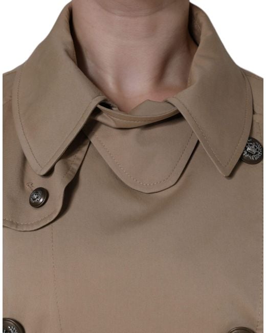 Dolce & Gabbana Natural Double Breasted Trench Coat Jacket