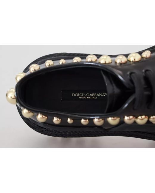 Dolce & Gabbana Black Studded Oxfords
