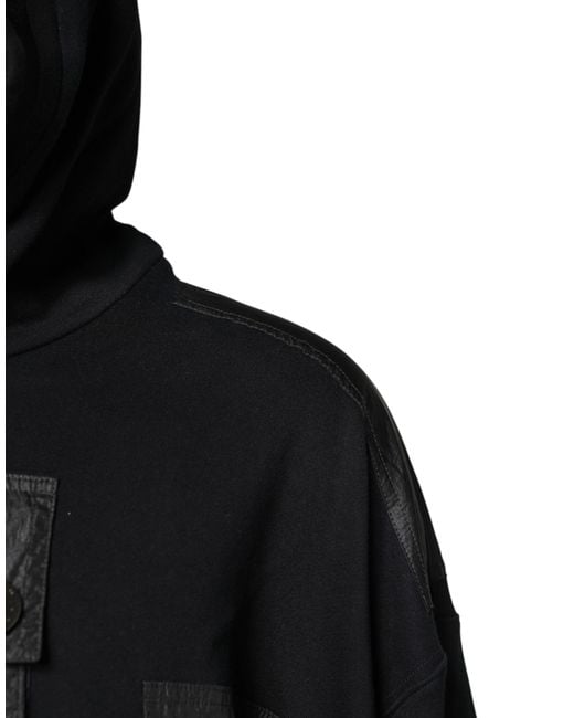 Dolce & Gabbana Black Multipocket Hooded Sweatshirt for men