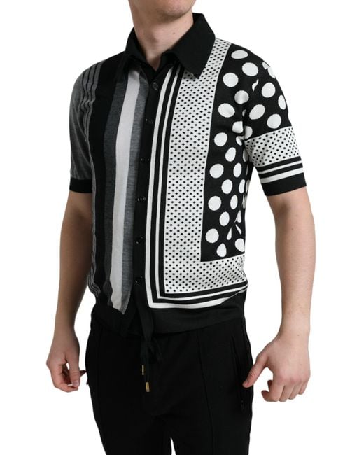 Dolce & Gabbana Black Jumper Cardigan Polo Sweater for men