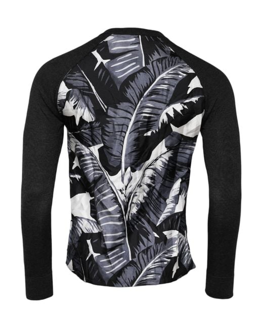 Dolce & Gabbana Black Henley Knit Pullover Sweater for men
