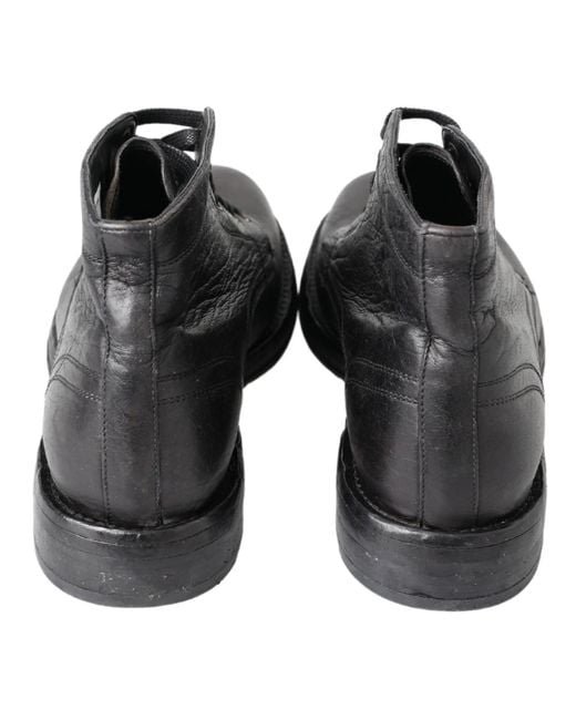 Dolce & Gabbana Black Horse Leather Perugino Boots for men