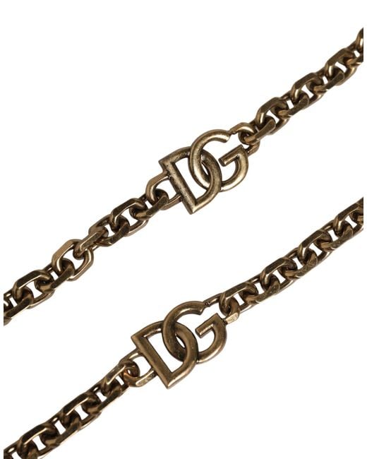 Dolce & Gabbana White Leather Chain Bag Accessory Shoulder Strap
