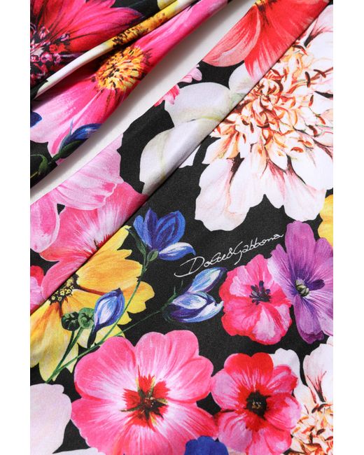 Dolce & Gabbana Red Floral High Waist Leggings Pants