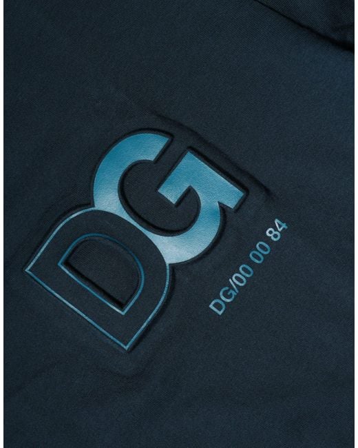 Dolce & Gabbana Blue Dg Logo Embroidered Tshirt for men