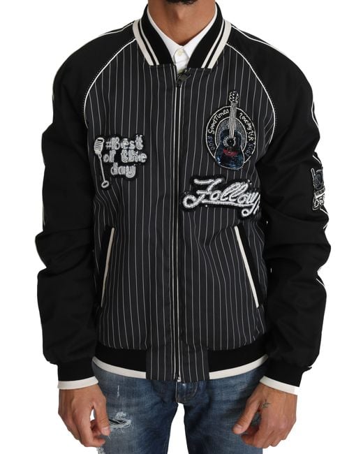 Dolce & Gabbana Black Sequined Beaded Jacket for men