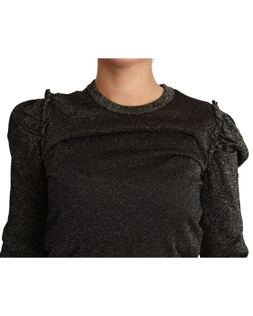 Dolce & Gabbana Black Gold Cropped Pullover Sweater