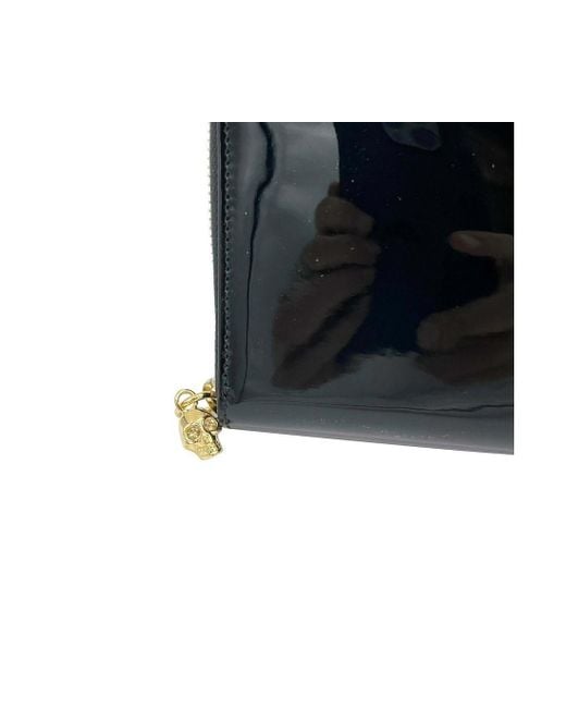 Women's Patent Leather Clutch Wallet With Wristlet - Blue, Shell Shape, Card Holder & Coin Purse, Elegance Style - View #4