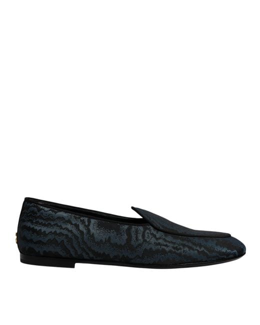 Dolce & Gabbana Black Flats Loafers Dress Shoes for men